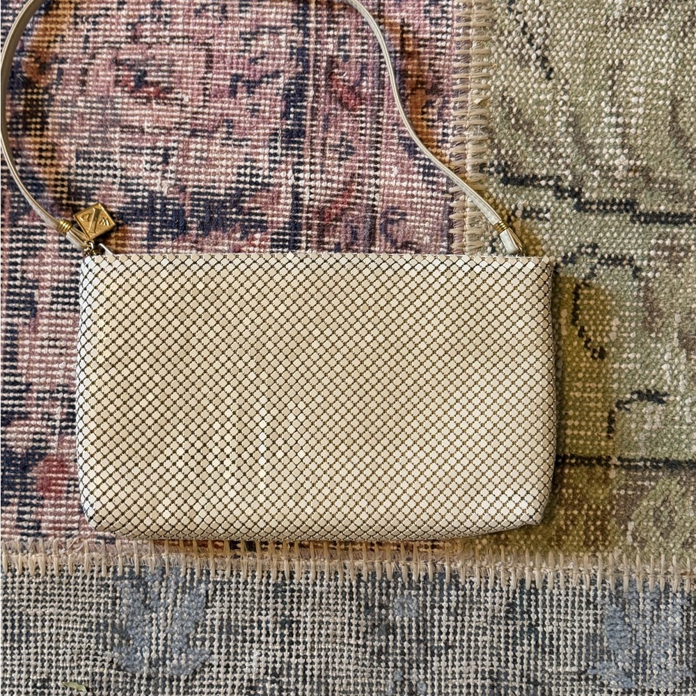 Whiting and Davis Elegant Cream Woven Women's Bag